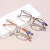 Lunettes de soleil rondes lunettes de lecture femmes mode Anti lumière bleue presbyte oeil femme ultra-léger Vintage lunettes 1.0- 4.0 avec tissu