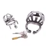 Short Chastity Cage with Scrotum Testicle Pouch Stainless Steel Arc Cockring Metal Chastity Devices for Men Bondage Gear Sex Toy