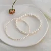 Ankjes Ashiqi Natural Freshwater Pearl Pearl Anklet Elastic Chain Beach Bracelet Sieraden Damesmode 2023