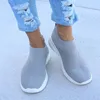 Kobiety spacery w modnym płaskim platformie Sock Chunky Sneakers Slip on Shoes Woman Mujer 230718 393b