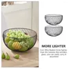 Dinnerware Sets 2 Pcs Snack Rack Metal Fruit Basket Nordic Style Bowl Hollow Counter Wire Black Suit Vegetable Storage Iron