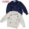 Pull 2021 Automne Bébé Filles Chandails Tricotés Veste Style Coréen Broderie Floral Tops Enfants Cardigan Manteaux Enfants Vêtements Coton HKD230719