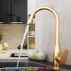 Kitchen Faucets Faucet Space Aluminum Gold Single Handle And Cold Water Vessel Sink Basin Mixer Tap 360 Degree Rotation