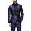 Herrenanzüge Neuestes Design Männer Glänzender Bräutigam Smoking Schal Schwarz Revers Trauzeugen Hochzeit Mann 2 Stück (Jacke, Hose, Krawatte)