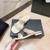 Channel Mules C Kvinnor tofflor Sandaler pärlor utsmyckade skjutreglage Stoppar toppkvalitet svart beige block klackar pump 9 cm 5 cm 2,5 cm platta glider slingback strand flip