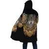 Herr ull blandningar 2021 vinter mens kappa vacker tribal infödd varg 3d full tryck tjock fleece huva kappa unisex casual varm cape coat dp15 hkd230718