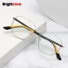 Solglasögon Brightzone Double Beam Pilot Square Recept Eyeglass Frame Men Women Ultra Light TR90 Leg Anti Blue Glasses Eyewear