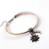 Charm Armbänder EST Vintage Antik Silber Farbe Mond Sonne Armband Multilayer Bunte elastische Seile Geschenk für Frauen