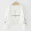 Pull 1-11ans Blanc Enfants Filles Cardigan Pull Broderie 100% Coton Filles Jaket Manteau 2 3 4 6 8 Ans Enfants Vêtements RKC185005 HKD230719