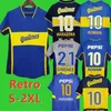 97 98 BOCA Juniors Retro Maradona Caniggia Soccer Jerseys 2001 Roman Gimenez Riquelme Palermo Tevez Riquelme Caniggia Home Away Football Shirt 888