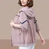 Kvinnors dikerockar 2023 Summer Sun Protection Clothing Women Jacket Thin Coat Fashion Casual Loose Hooded Jackets Ytterkläder Kvinna