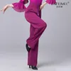 Scene Wear 2023 Modern Dance Pants Women's Latin Ballroom Waltz High midja övning 2038