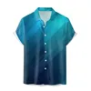 Herren-T-Shirts, leichtes Herren-Langarmshirt, 3D-Digitaldruck, Taschenschnalle, Revers, kurz, groß, locker