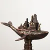 Dekoracyjne obiekty figurki żywica retro amerykańska parowa punkowa łódź wieloryba steampunk figurki wewnętrzne domowe biuro Dectop Decor Obiekt Akcesoria 230718