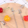 Set di stoviglie 5 pezzi Bastoncini di frutta in acciaio inossidabile Plettri per cocktail Spiedini in metallo riutilizzabili Accessori per feste per antipasti (