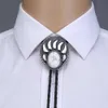 Bolo Ties Fashion Howlite Turquoise Bear Paw Bolo Tie for Man Cowboy Western Cowgirl Lather Rope Zinc Alloy Necktie HKD230719