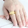 Anneaux de mariage couleur or placage en acier inoxydable coeur forme grosse bague pour les femmes chevalière bijoux doigt femme