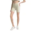 LL-63 Shorts femininos de cintura alta, cortados, cintura cruzada, sem constrangimento, shorts de ioga, fio despojado, viagens esportivas