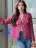 Damenjacken Herbst Damen Tweedjacke Oberbekleidung Hohe Qualität Kleiner Duft Einreiher Quasten Frauen Koreanischer Eleganter Kurzmantel
