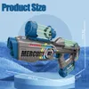 Brinquedos de arma de verão Pistola de água elétrica totalmente automática com luz recarregável de disparo contínuo Jogo de festa para crianças Espaço Salpico Brinquedo Presente de menino 230718