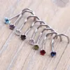 Crysta Gold Silver Zircon Nose Ring Screw Nose Stud Clear Pink Red Purple CURVED STEEL PIN RING PIERCING 20G 0 8mm238I