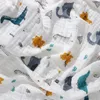 Filtar Cartoon Muslin Wrap för spädbarnsslags sovsäck för född filt Wrap Swaddle Muslin Filt Couverture 230718