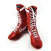 Сапоги US4-11 боксерская борьба обувь для взрослой фитнес-фитнеса высокий топ спортивный женский лодыжка черная красная красная красный цвет 2023