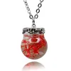 Pendant Necklaces Seaweed Glass Ball Necklace Natural Solid Crystal Pendants Girl's Candy Color Jewelry1224V