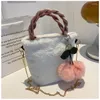 Evening Bags Cute Plush Shoulder Messenger Bag Women Luxury Handbags Purse Female Cherry Fur Ball Bucket Small Brand Crossbody