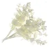 Fleurs décoratives 5 pièces vraie presse feuille branches d'eucalyptus artificielles tige Faux eucalyptus mariage Bouquet pièce maîtresse