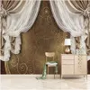 WDBH 3d wallpaper custom po European curtain pattern tv background home decor living room 3d wall murals wallpaper for walls 3 246m