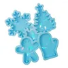Moules de cuisson en silicone holographique en forme d'arbre de fleur de neige de Noël en forme de moules pour le bricolage fait à la main boucles d'oreilles époxy Uv pendentifs porte-clés