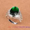 Anillos de racimo Regalos de joyería de cristal de circón verde Anillo ajustable 925 Encantos de plata Accesorios de piedra Amuleto de lujo Encanto de mujer natural