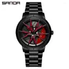 Wristwatches Sell Mens Watches Steel Waterproof For Creative Fashion 360 Rotating Car Wheel Dial Quartz Wristwatch Relogio Masculino