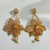 Dangle Chandelier luxe Big Ethiopia Dubai 24k Gold Color Boucles d'oreilles pour les femmes Twist African Party Cadeaux de mariage Boucles d'oreilles Cadeau 230718