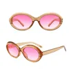 New European and American T-shaped round frame gradient fashion sunglasses women's premium sense ins travel sun protection personality sunglasses wholesale6030