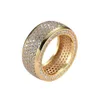 Hip Hop Stainless Steel Cubic Zirconia Rings Iced Out High Quality Micro Pave Diamond Women Men Finger Ring Bling Iced Out Jewelry