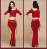 Scen Wear Sexig Belly Dance Costume Modal Set (Top Pants) 2st/Sid Sido DrawString Performance Clothing