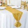 パーティーデコレーション180x30cmスパンコールテーブルランナーローズゴールドグリッターカバー結婚式の誕生日の飾りクリスマスホームデコレーション