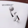 Clusterringe QIAOBEIG Fabrik Einzigartiges Design Handgefertigter Charm Sterling Silber Ringrohlinge DIY Zubehör Keine Perle montiert offen