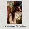 Arte della parete su tela contemporanea Edgar Degas Donna seduta che si pettina i capelli Ballerino di danza classica Dipinto a olio dipinto a mano Decorazioni per la casa