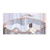 Fyra-löv Clover Armband Girls Summer White Fritillaria 18K Color Gold Double Layer Lovers Rose Gold Boudoir Jewelry Gift