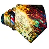 Bow Ties Men Tie Necktie Gravat Handkerchief Cufflinks Set Silk Print Suit Party Business for Fashion Paisley Novelty Adult Gold 230718