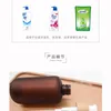 10 stuks 120ml 250ml 500ml Amber Frosted PET-fles met Zwart Wit Bamboe Pomp Sproeier voor Lotion Shampoo Cosmetische Etc 2010143154