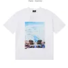 Erkek Tişörtler Amerikan Modaya Marka Kith New York Mağazası Sınırlı Gökyüzü Bulut Baskı Saf Pamuklu Kısa Kısa Kısa Kısa Çok Yönlü Gevşek Takım Tişört