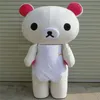 White Rilakkuma Mascot Costumes Animated theme Japanese bear animal Cospaly Cartoon mascot Character Halloween Purim party Carniva259w