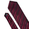 Krawatten Männliche Luxus-Krawatte für Männer Business Rot gestreift 100 % Seidenkrawatte-Set Barry.Wang Fashion Design Neckwear Drop LS-5022 230719