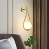 Candeeiros de parede Moderno Lâmpada de vidro LED Iluminação Quarto de cabeceira Minimalista Decoração de sala de estar Dourado/Preto Arandelas Arte Luminárias