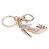 Ключ -ключ на высоком каблуке для обуви для брелок -ваттон хрустальный подвесной кулон Care Care Key Chain Ceyring Boutique Gif