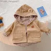 Mantel Reversible Babyjacke Bär Baumwolle Kapuze Kinderjacke Mädchen Junge Kleidung Lässige Kinderjacke 1-6Y Z230720